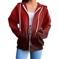 thumbnail image 1 of Pullover Sweatshirts for Women With Pockets Fall Winter Loose Fit Hooded Long-sleeved Bubble Off the Shoulder Drawstring Solid Color Leisure Polyester Hoodies Sweatshirts(Red,XXL), 1 of 4