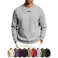 thumbnail image 1 of Pullover Sweatshirts for Men Crew Neck Long Sleeve Logo Detail Regular Fit Casual Tops, 1 of 8