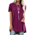 thumbnail image 1 of Pullover T Shirts Blouse Tops For Women Baggy Long Sleeve Autumn Winter Fall Clothes Casual Loose Round Neck Tee Shirts, 1 of 2