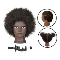 Pullover Toupee-African American Mannequin Head Real Hair Manikin Head for Styling Black, Black Skin Head Model Mannequin Head Teaching Head Black Mannequin Head Real Hair Head Model Afro,