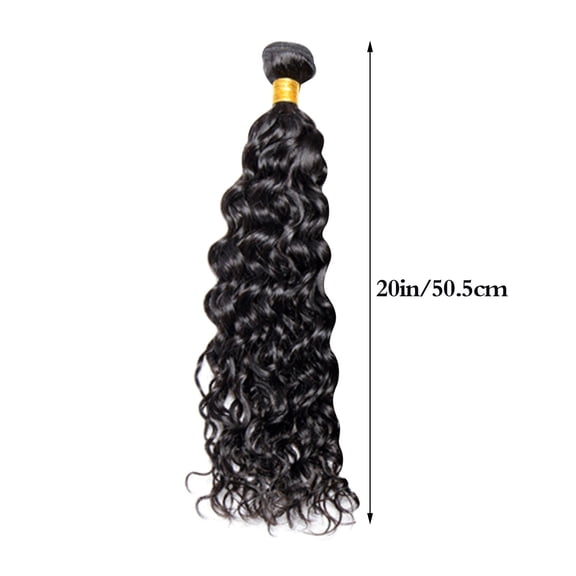 Pullover Toupee-Hair Bundles Brazilian Hair Weave Bundles Natural Black Color Wavy Hair, Hair Extension Bundle 20In, High Temperature Wirewedding Ring Sets His and