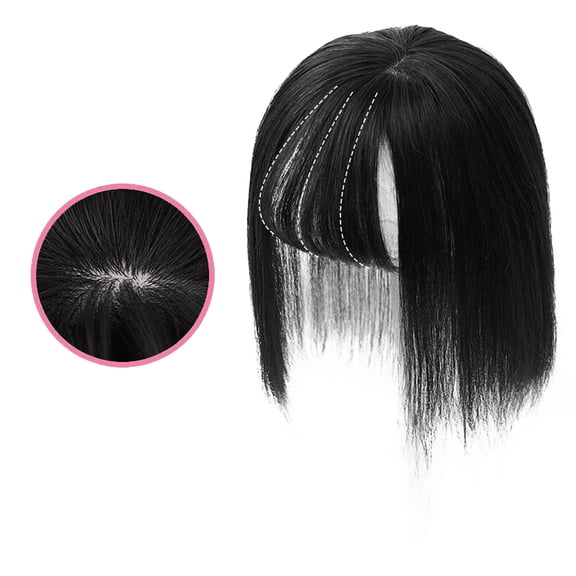 Pullover Toupee-Women'S Fashion Natural Breathable Invisible Seamless Wig Hair Block Wig 25Cm, Simulation Hair Natural Breathable Air Bangs Wig 25Cm High Temperature Silk Chemical Fiber Hair Can Be