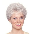 thumbnail image 1 of Pullover Toupee-Women'S Fashion Wig Hairshort Wig Wigs Silversynthetic Hair Wig, Middle-Aged and Elderly Wig Rose Net Short Curly Hair Wig Rose Inner Net, High Temperature Wireback to School, 1 of 6