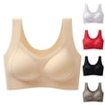 thumbnail image 1 of Pullover Wireless Bras for Women, Full Coverage Scoop Neck Underwear, Wide Shoulder Straps Design, Breathable Comfort Bralette | VerBelle,Black XL, 1 of 6