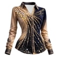 thumbnail image 1 of Pullover Women Sparkling Patriotic Print Festive Celebration Couple Shirts,Gold,3XL, 1 of 3