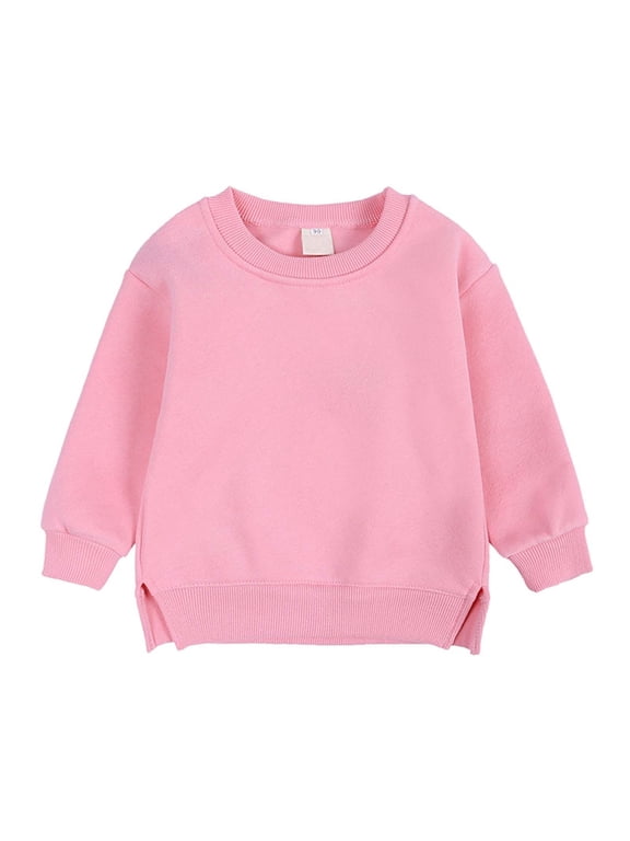 Pullover for Child Toddler Boys And Girls Sweater Coat Round Neck Small And Medium Children's Pullover Solid Color Fleece Top Up to 65% off