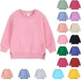 thumbnail image 1 of Pullover for Toddler Boys And Girls Sweater Coat Round Neck Small And Medium Pullover Solid Color Fleece Top, 1 of 5