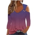 thumbnail image 1 of Pullovers for Women,Sleeves for Women,2024 Women's Fashion Casual Printed Shoulder Leakage Short Sleeve Pullover Short Sleeve,Pullover for Women, 1 of 5