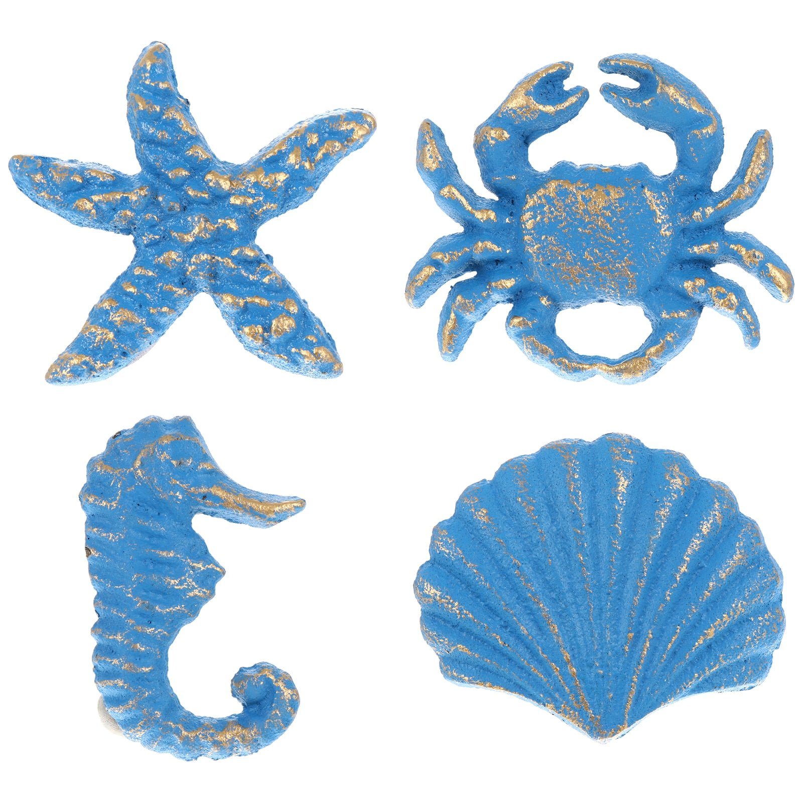 Pulls Cabinets Cupboard Door Handles Vintage Drawer Push Vanity Knobs Marine Animals Seaside Child