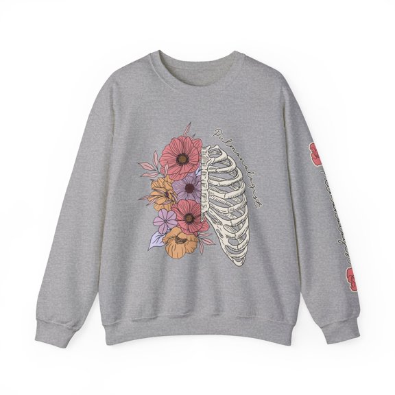 Pulmonologist Floral Lung Sleeve Print Women's Sweatshirt