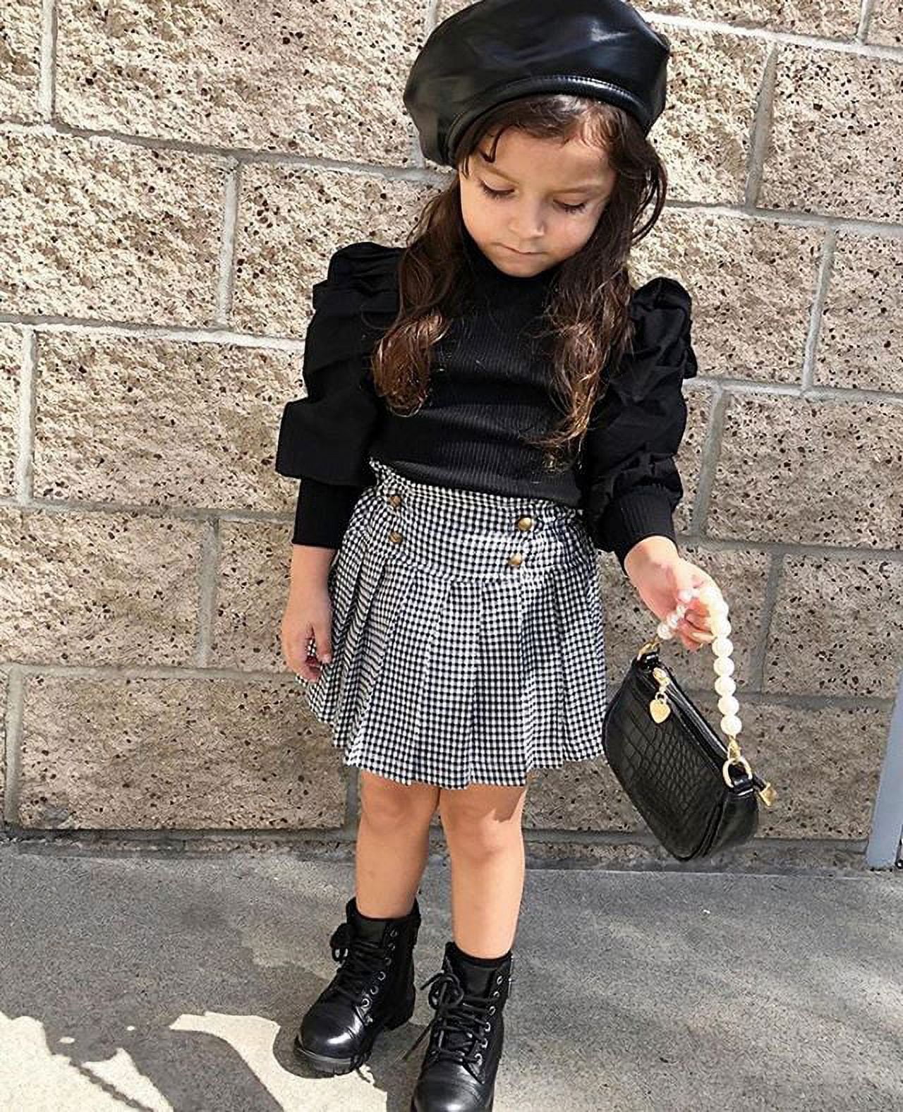 Buffalo Plaid Skirt And Flannel Outfit Christmas Dress Baby Girl