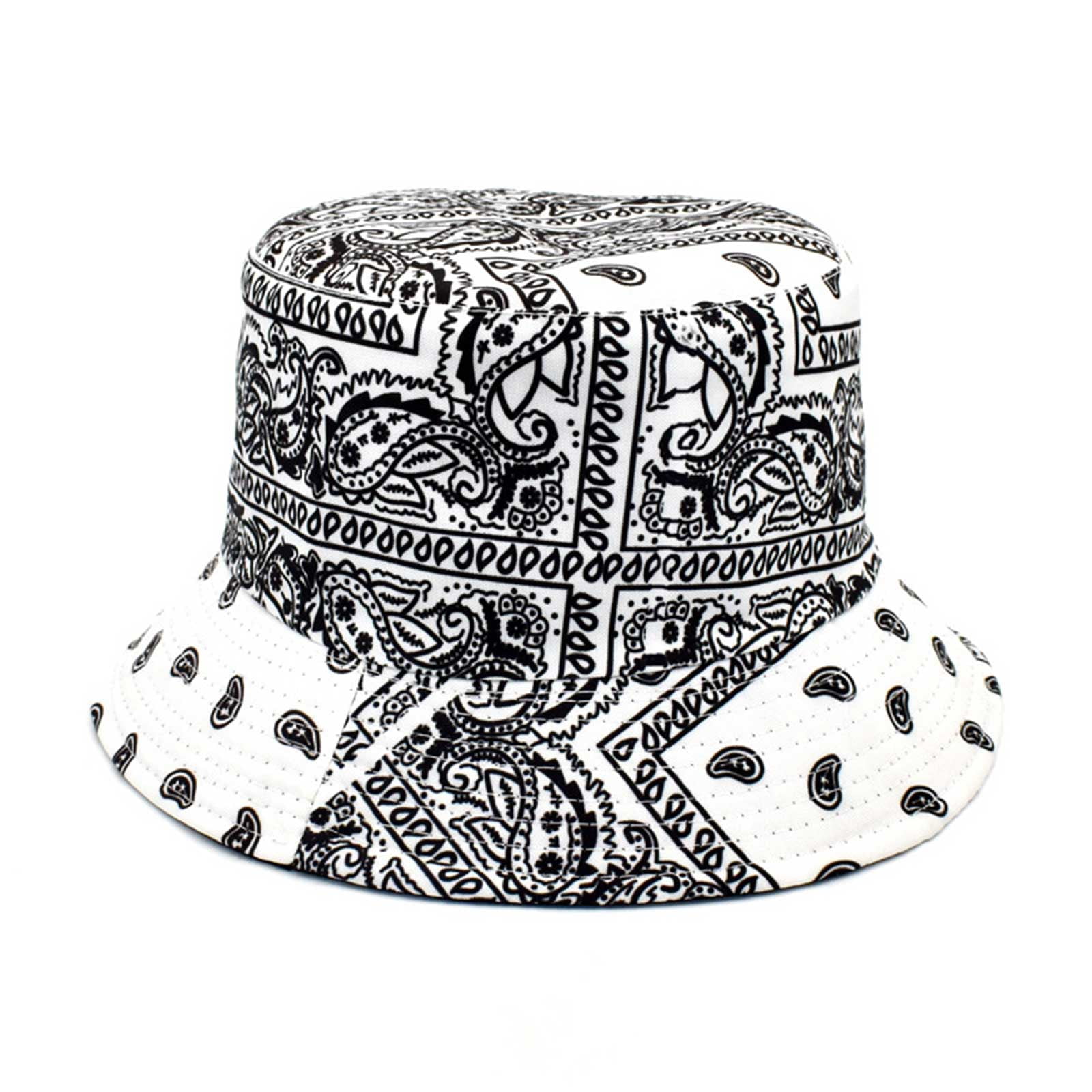 Black and Red Paisley Bucket Hat Unisex Sun Cap Fisherman Hat for Fishing  Beach Travel