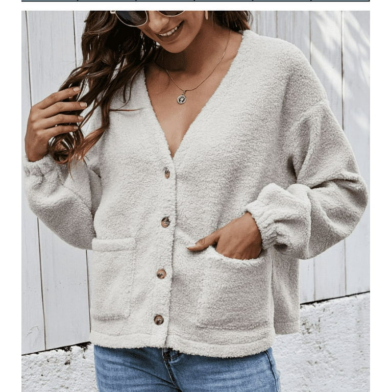 Fleece button cardigan clearance