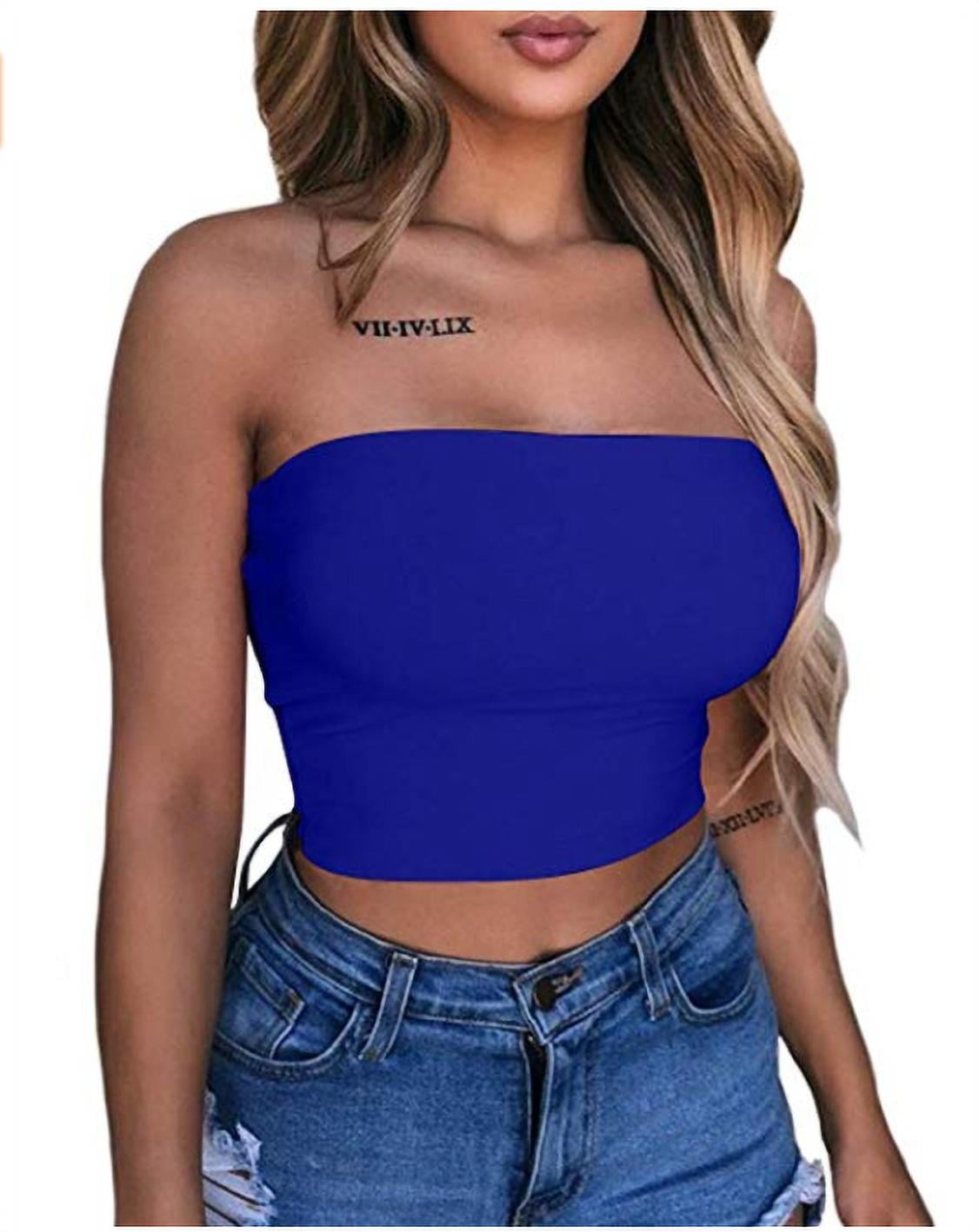 strapless ruffle crop top
