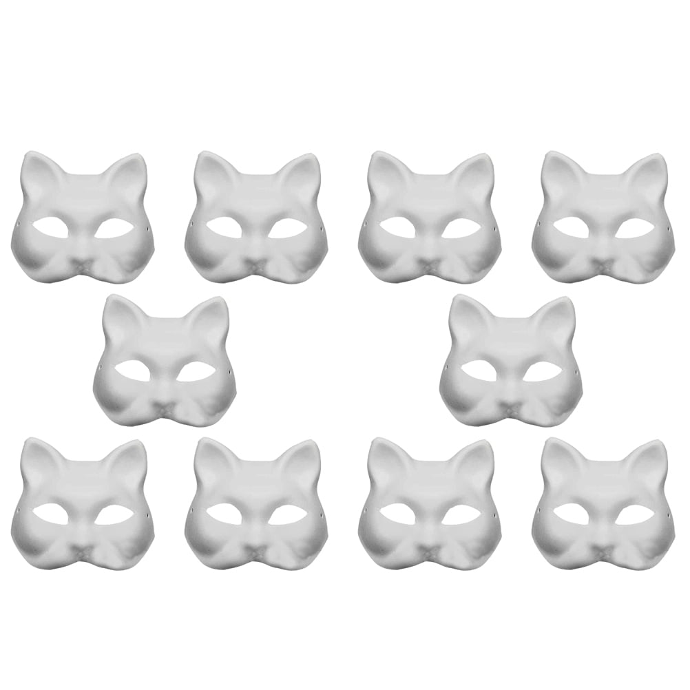 Pulp Blank Mask Half Hand Painted Masks White Plain Cosplay The Animal
