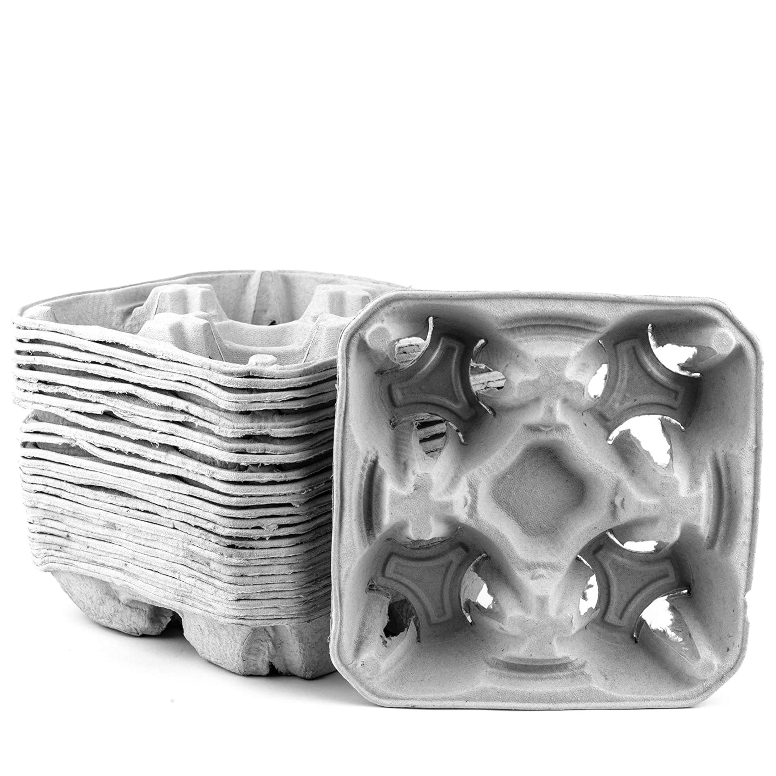 Pulp Fiber Cup Tray Biodegradable 4 Cup Carrier 150 Pack by EcoQuality ...