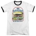 thumbnail image 1 of Pulp Fiction Big Kahuna Burger Adult Ringer T-Shirt White Black, 1 of 2