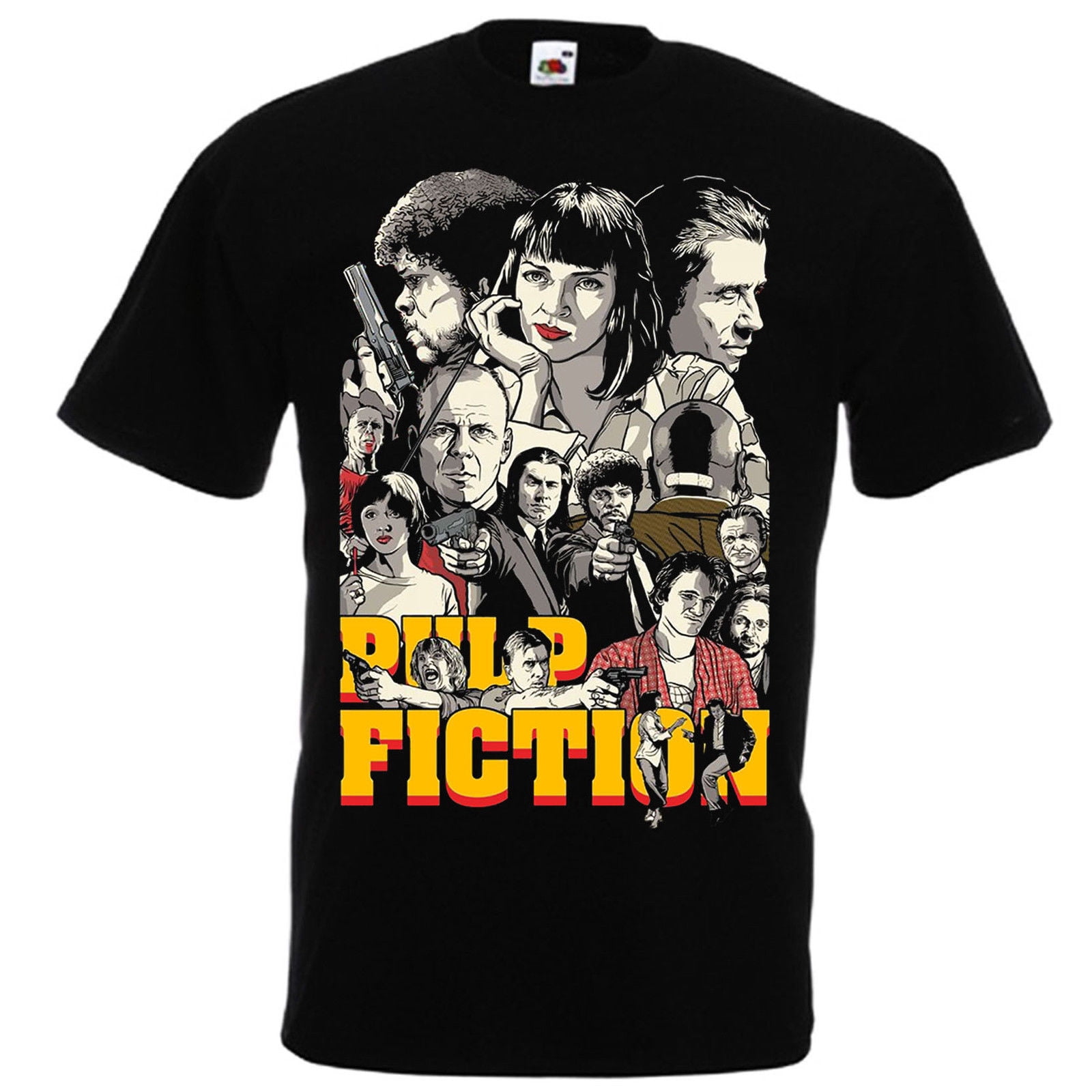 Pulp Fiction Black T shirt Quentin Tarantino '94 John Travolta Samuel L