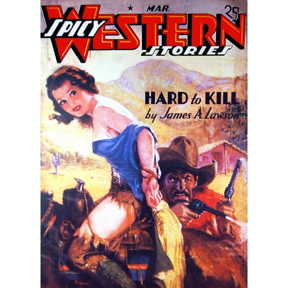 Pulp Fiction Book Cover Art Poster Spicy Western Storyes Art Poster 24x36 Square Adults Best Posters