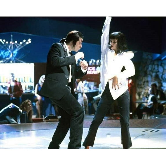 Pulp Fiction John Travolta & Uma Thurman dance to You Never Can Tell 5x7 photo
