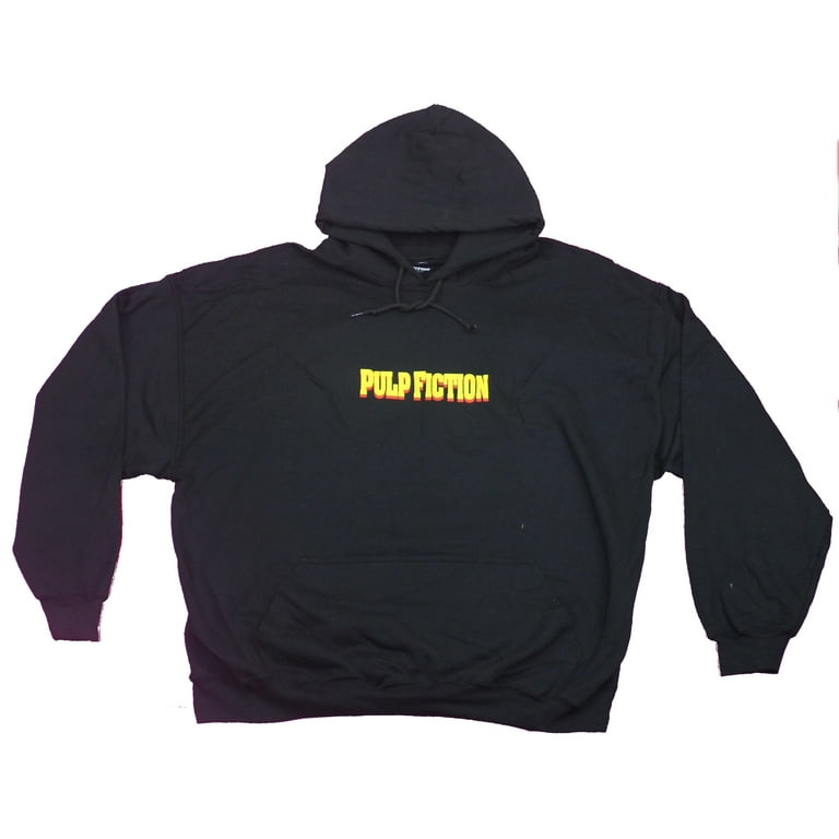 Pulp Fiction Mens Pull-Over Hoodie - Title Logo Front Pulp Fiction Mens Pull-Over Hoodie - Title Logo Front