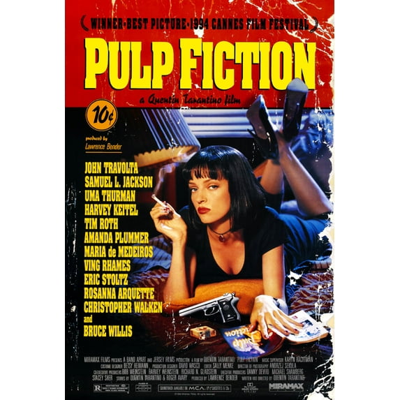 Pulp Fiction Movie Poster 16x24 Poster Medium Art Poster 16x24 Unframed, Age: Adults Best Posters