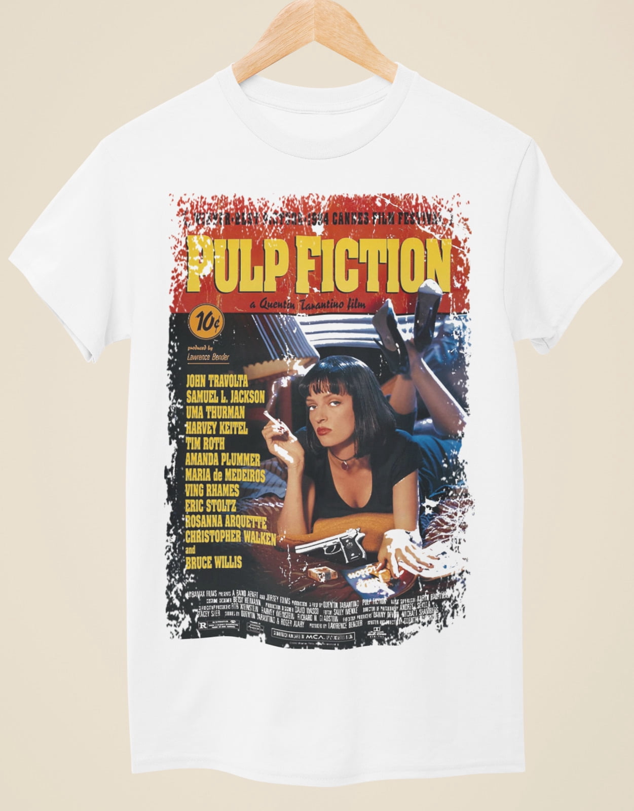PULP FICTION TSHIRT UMA THURMAN CULT CLASSIC MOVIE POSTER ART