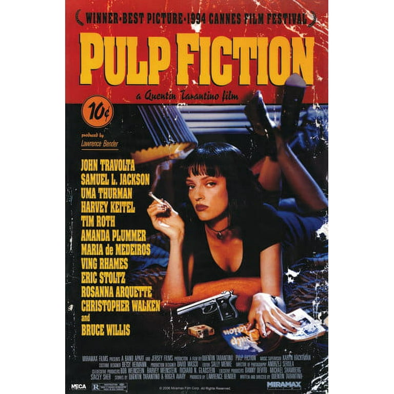 Uma Thurman & John Travolta Autographed Pulp Fiction 16x24 Movie Poster
