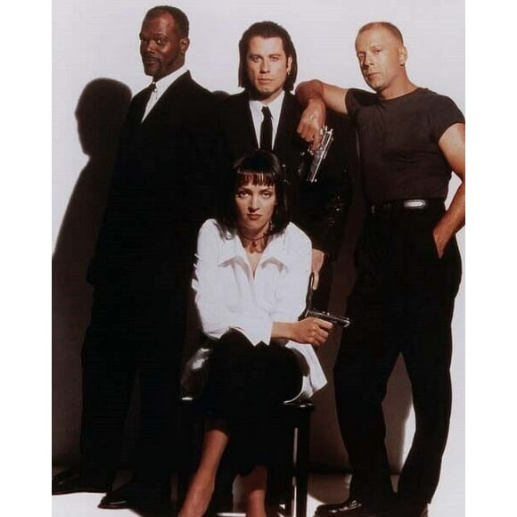 Pulp Fiction Sam Jackson John Travolta Bruce Willis Uma Thurman 8x10 inch photo