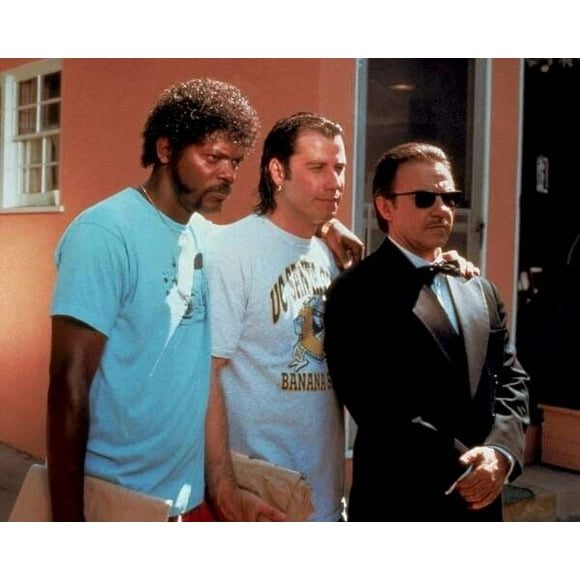 Pulp Fiction Sam Jackson John Travolta & The Wolf Harvey Keitel 5x7 inch photo