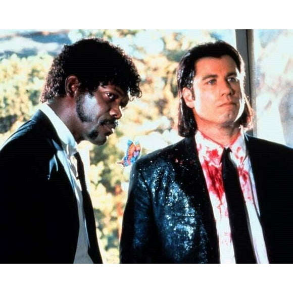 Pulp Fiction Samuel L. Jackson & John Travolta blood spattered 8x10 inch photo