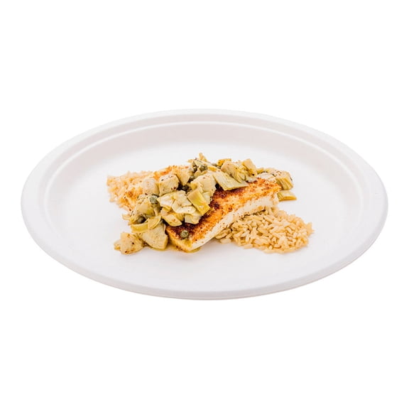 Restaurantware-Bagasse Three Compartment Plate, Round Compartment Plate, Party Plate - 10" - Durable All Natural, Premium Disposable Material - 100ct Box