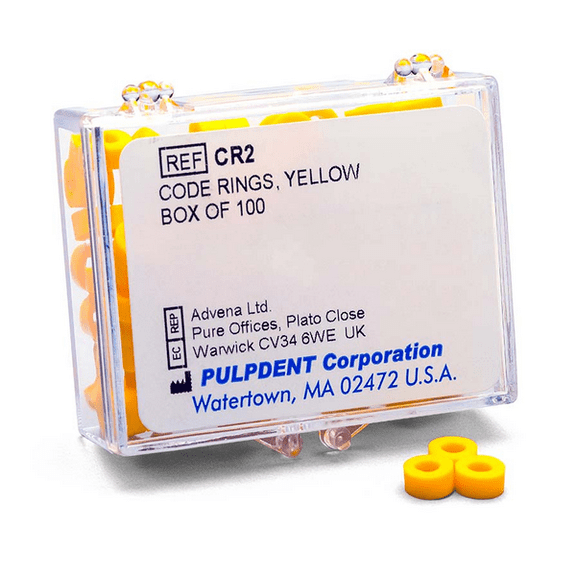 Pulpdent CR2 Instrument Color Code Rings Silicone Standard 100/Pk Yellow
