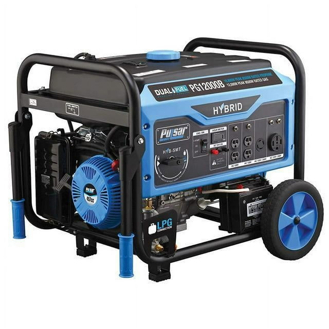 Pulsar 12,000W Dual Fuel Portable Generator with Electric Start – CARB Compliant