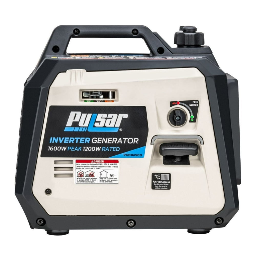 Pulsar 1600-Watt Super Quiet Gas Powered Inverter Generator with CO Sentry