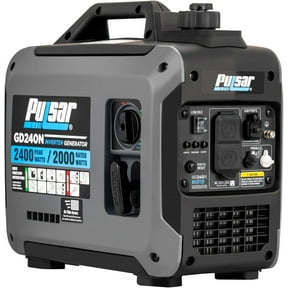 Pulsar 2400W Portable Quiet Inverter Generator, Gas Powered, USB Type-A & Type-C Ports, Parallel Ready, Fuel Efficient, GD240N