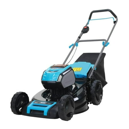 Pulsar 20” 56V Battery Powered Push Lawn Mower, Cordless, with Rear Bag, Lithium-Ion, Blue
