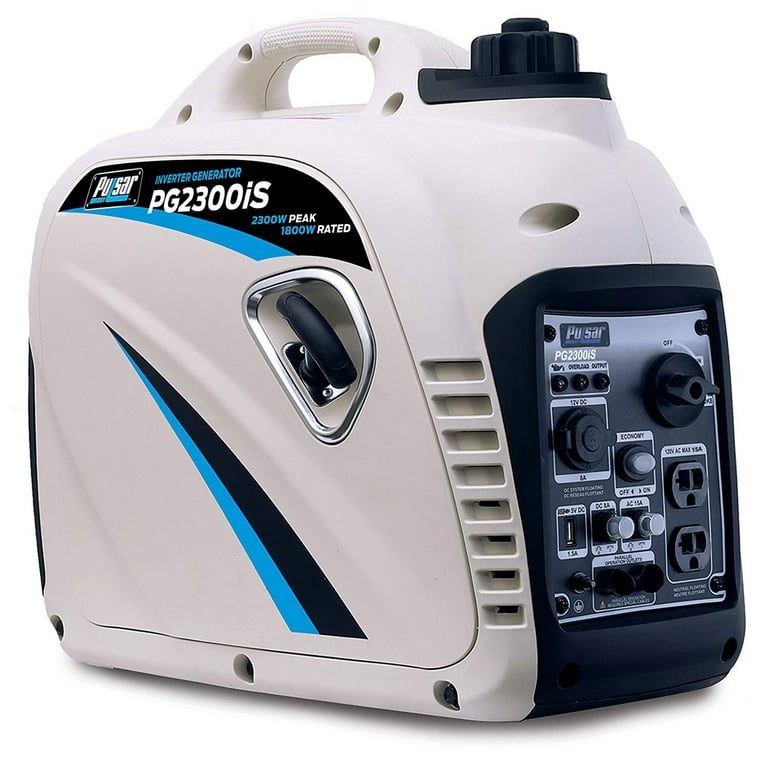 Pulsar 2300 peak watts/1800 running watts Portable Gas-Powered Quiet Inverter Generator with USB Port Pulsar 2300 peak watts/1800 running watts Portable Gas-Powered Quiet Inverter Generator with USB Port