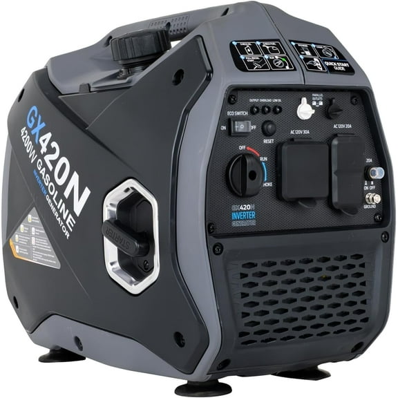 Pulsar GX420N Portable Inverter Generator - 4200W Gas Powered, Quiet, Long Run Time, Parallel Capable, RV Ready Backup Power