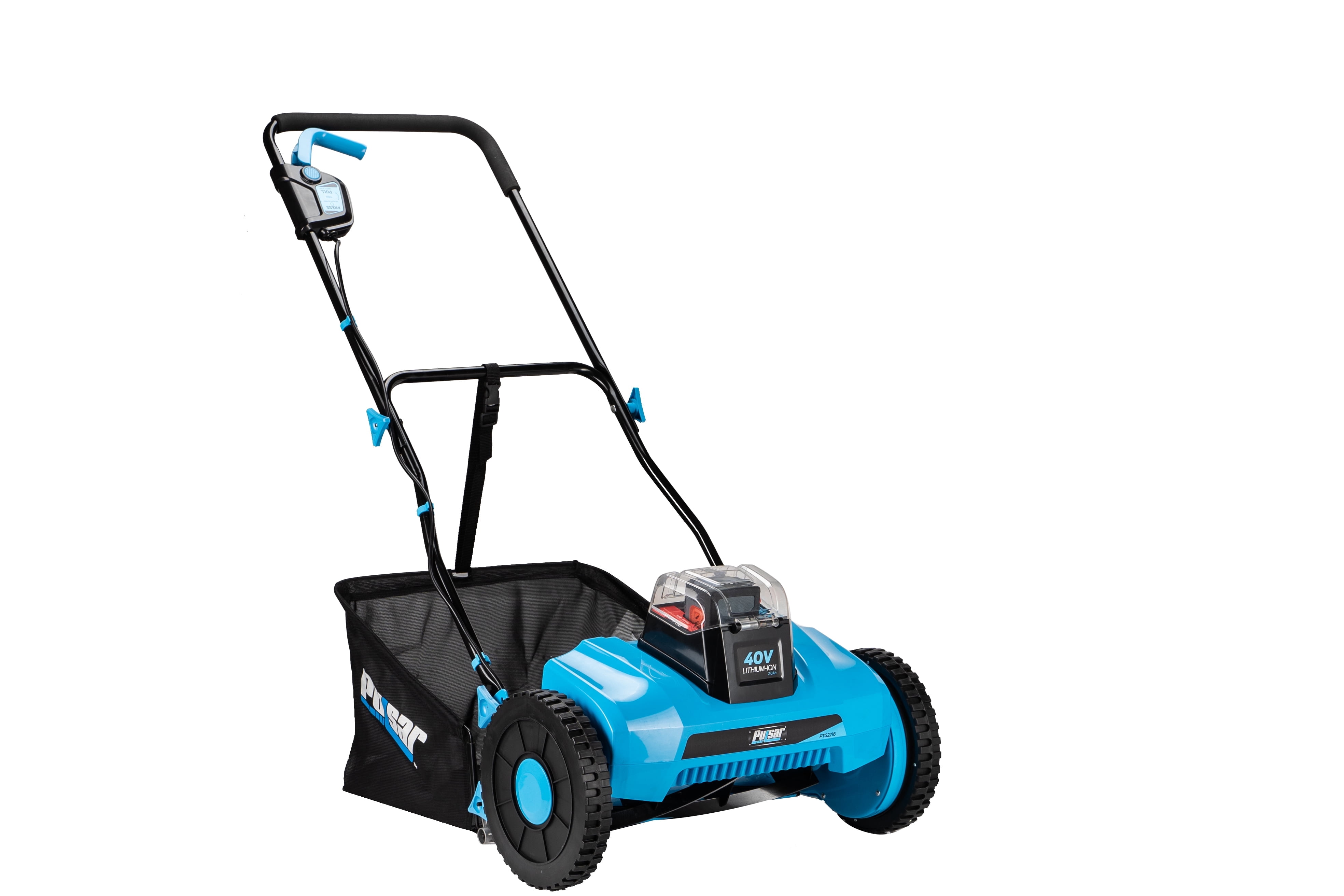 Pulsar 40v Cordless Reel Mower with 2.0Ah Battery and Grass Catcher, 16 Inch