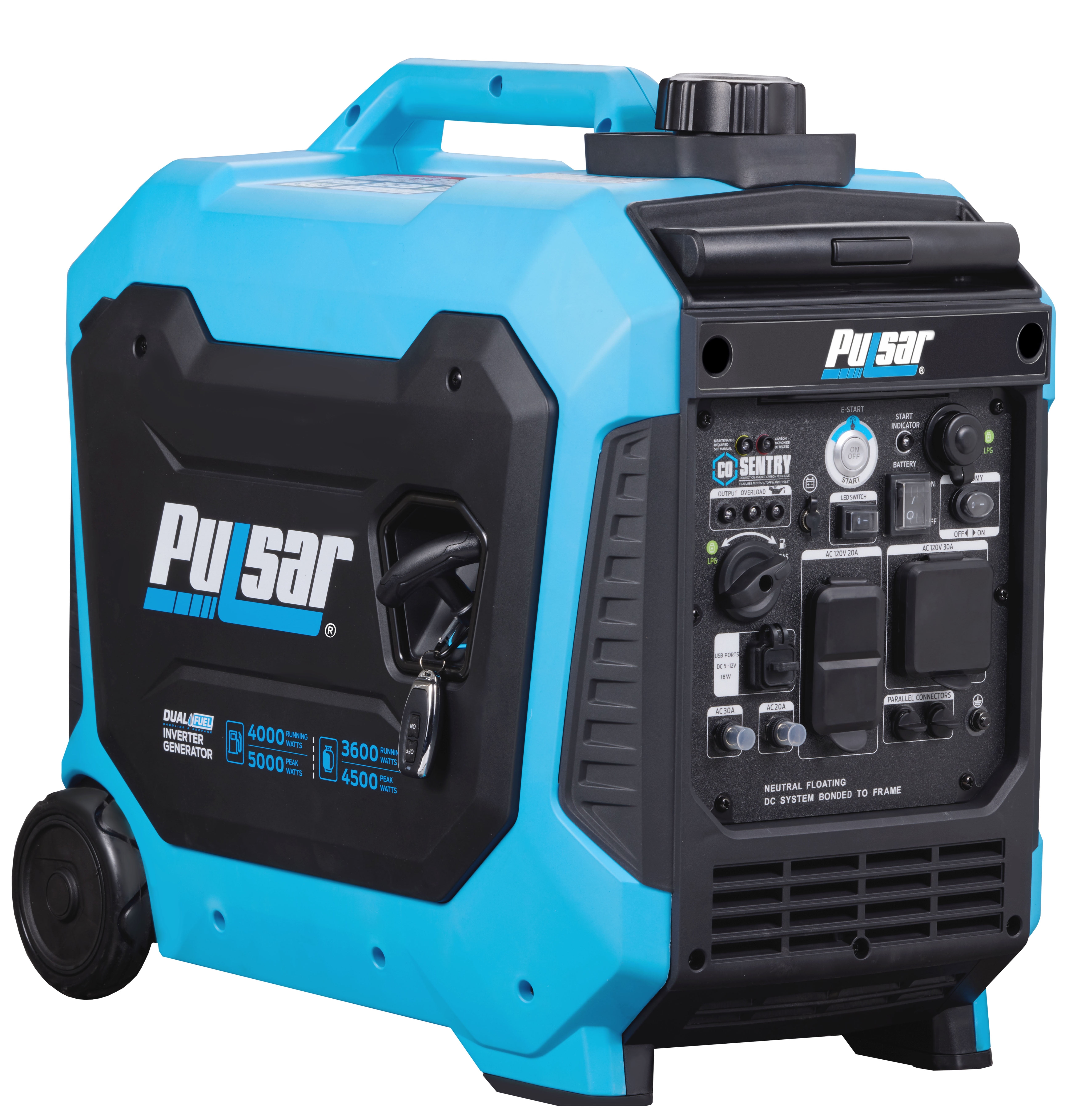 Pulsar 5000Watt Quiet Propane Gas Powered Inverter Generator, RV Ready
