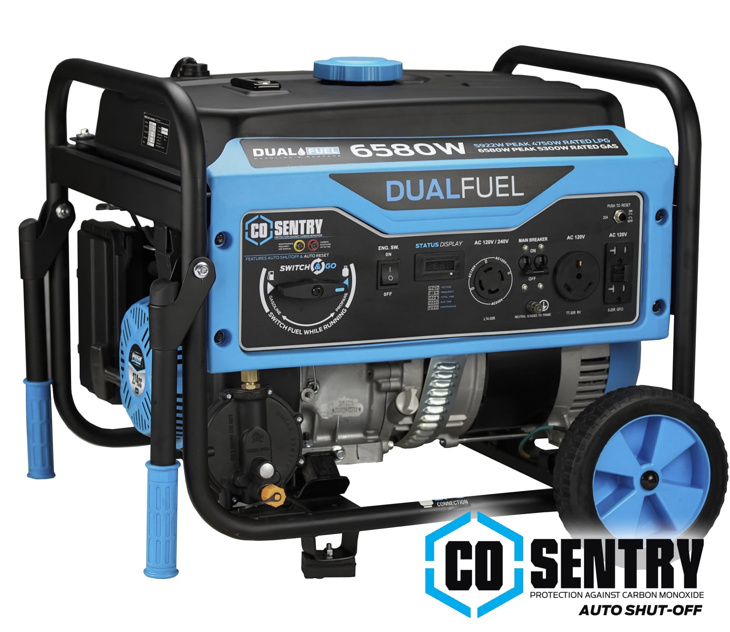 Generador Portatil Pulsar 6 580W Dual Fuel con CO Sentry