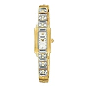 Pulsar Crystal Collection Womens Quartz Gold Stainless Steel Watch PEX536