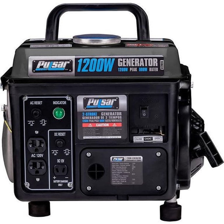 Pulsar Portable Gas-Powered Generator 1200W Black Gray with Recoil
