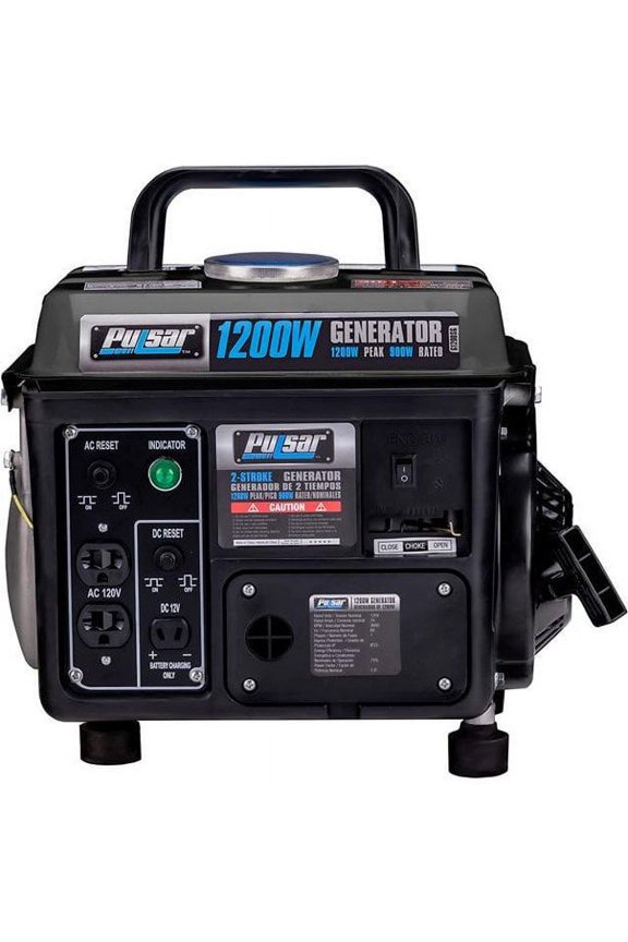 G1200SG Portable Gas-Powered Generator with Carrying Handle, 1200W, Black/Gray