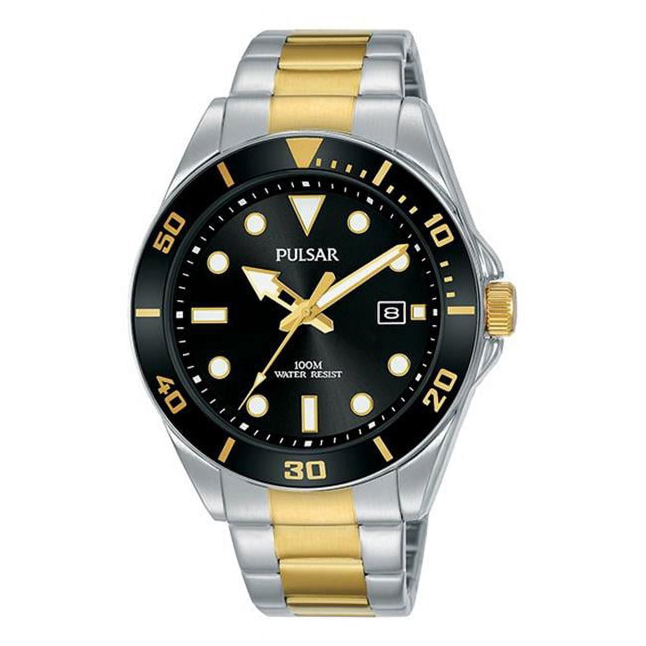 Pulsar PG8295 Sports Mens Watch - Silver, Gold & Black 
