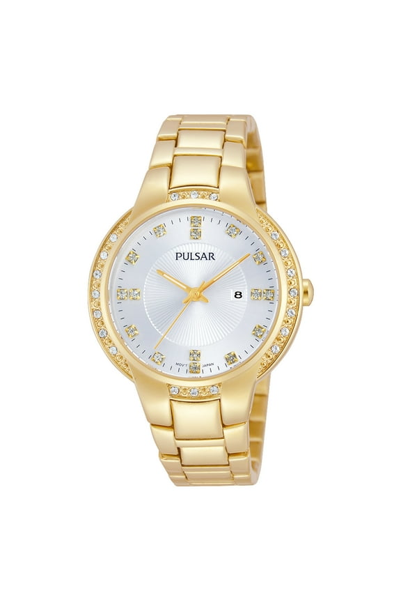 PJ2014 Women's Gold-Tone Stainless Steel Date Quartz Dress Watch