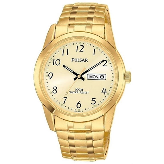 Pulsar PJ6016 Men's Gold Tone Stainless Steel Quartz Watch