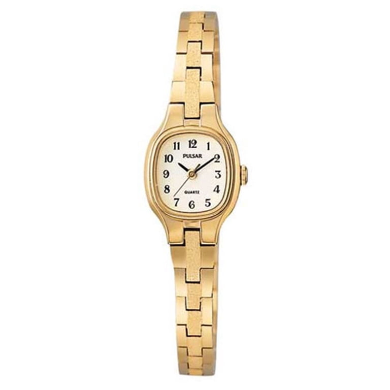 Pulsar Gold Watch with White Dial Pulsar Ladies Gold Tone Watch White Dial Expansion Bracelet  main image 4