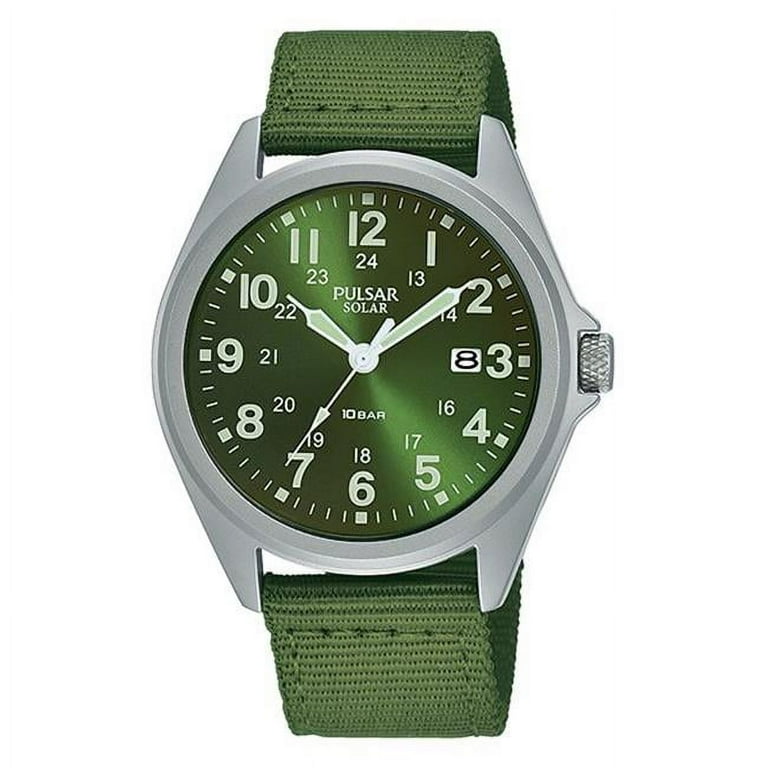 Pulsar PX3227 Mens Sport Solar Watch - Green - Walmart.com